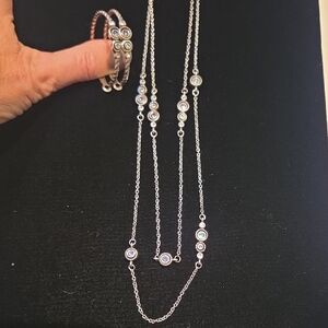 Elegant Silver Necklace and Earring Set